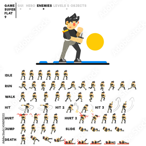Animation of a thug with a knife for creating a video game