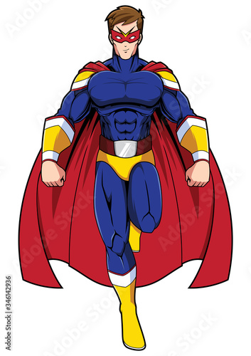Superhero Mascot Flying