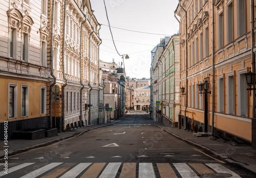 Empty Moscow streets during the quarantine lockdown in April 2020