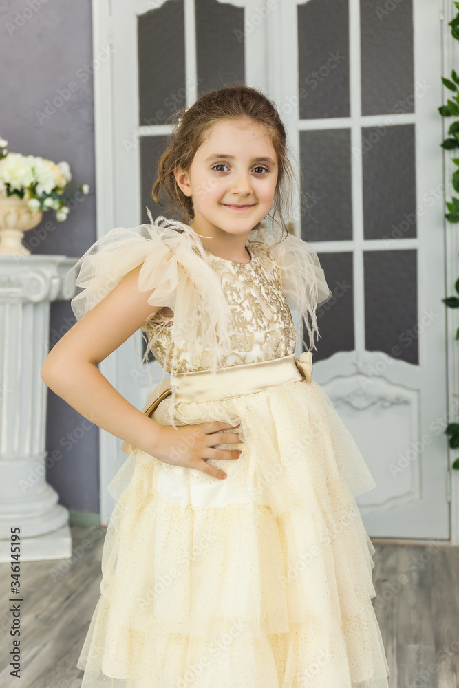 Little girl child in a fashionable dress Little girl child in a fashionable dress