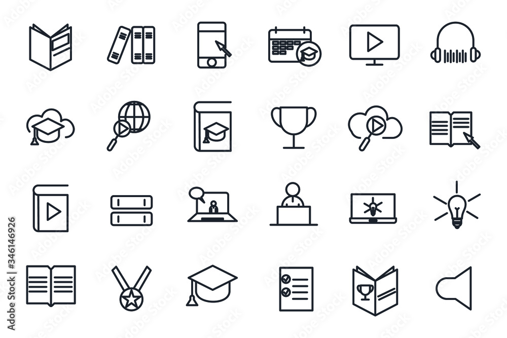 set Business icon template for graphic and web design collection. Business Strategy pack symbol logo vector illustration