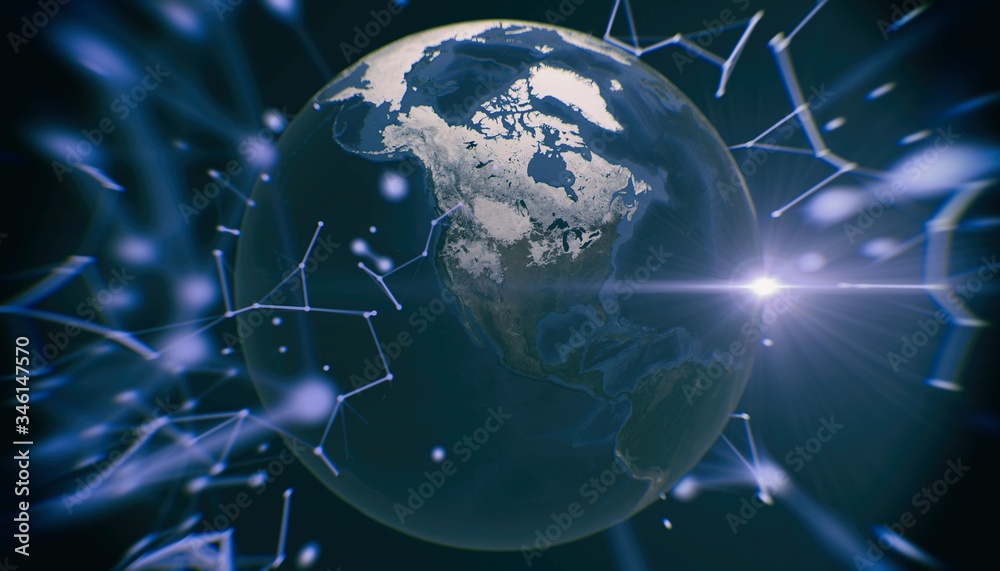 Fototapeta premium Planet Earth view, 3d render