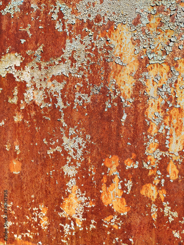 Rusty metal panel, corroded grunge metal background