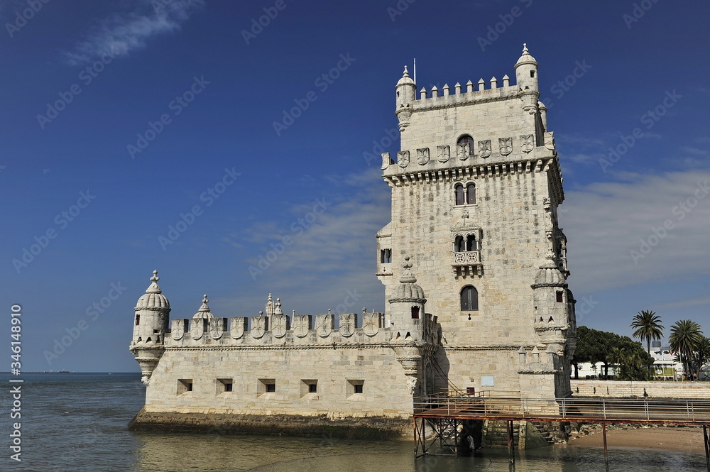 The Belem Tower in Lisbon is one of the most beautiful symbols of the city near the water itself.