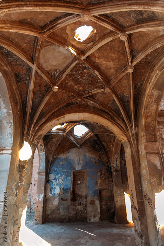 Belchite village ruins  bombarded during Spanish Civil War  in Aragon  Spain