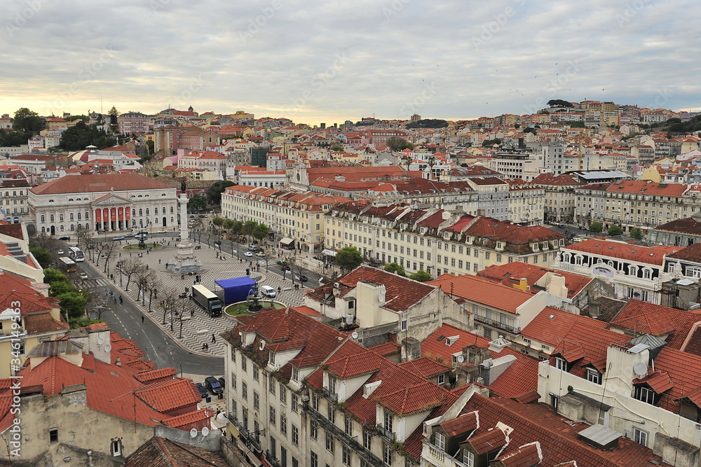 Panorama of Lisbon. The capital of Portugal. Aerial view.