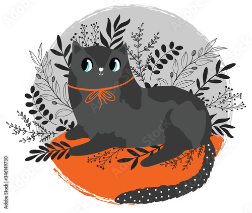 Cute cat illustration for fashion artworks, children books, prints, greeting cards.