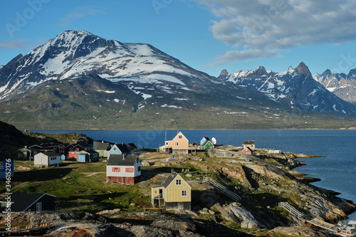 Colorful houses in the settlement of Tasiusaq Greenland
