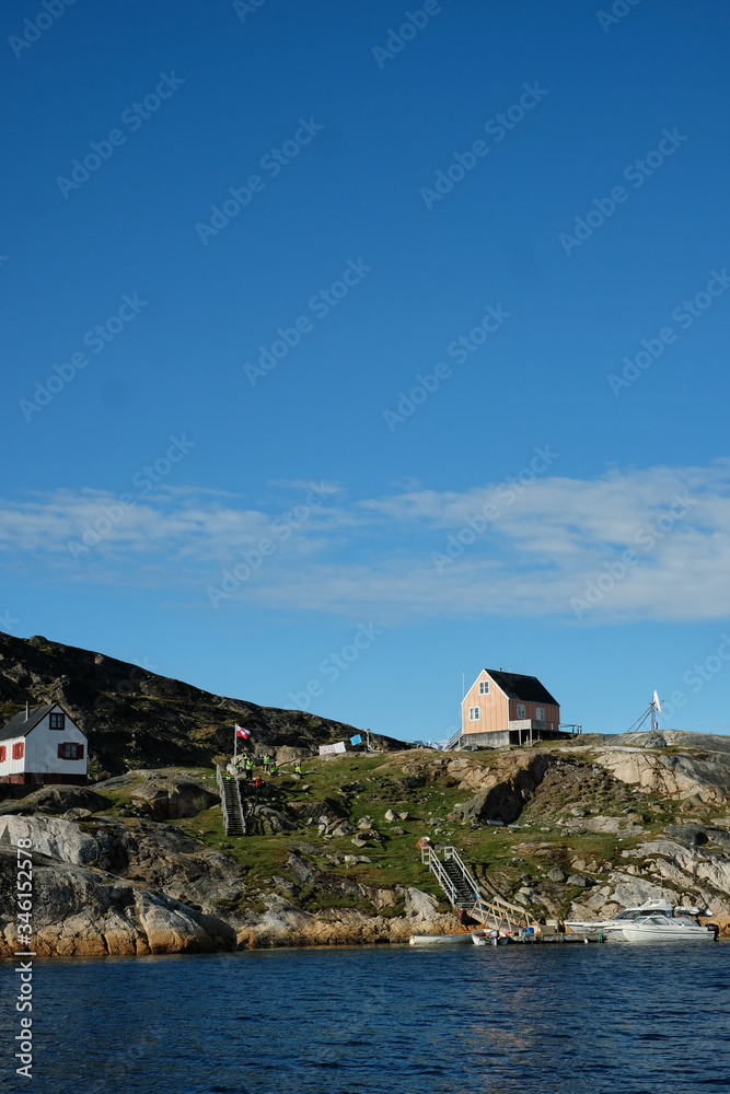 Colorful houses in the settlement of Tasiusaq Greenland