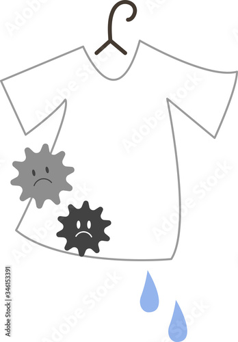 洗濯物とカビのイラスト