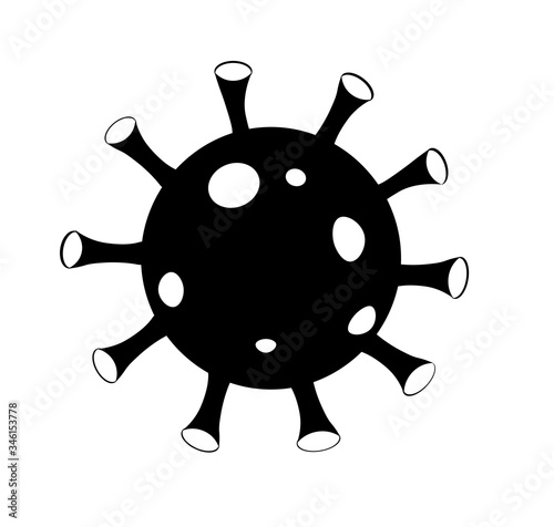 Vector illustration. Virus icon. Black on a white background.