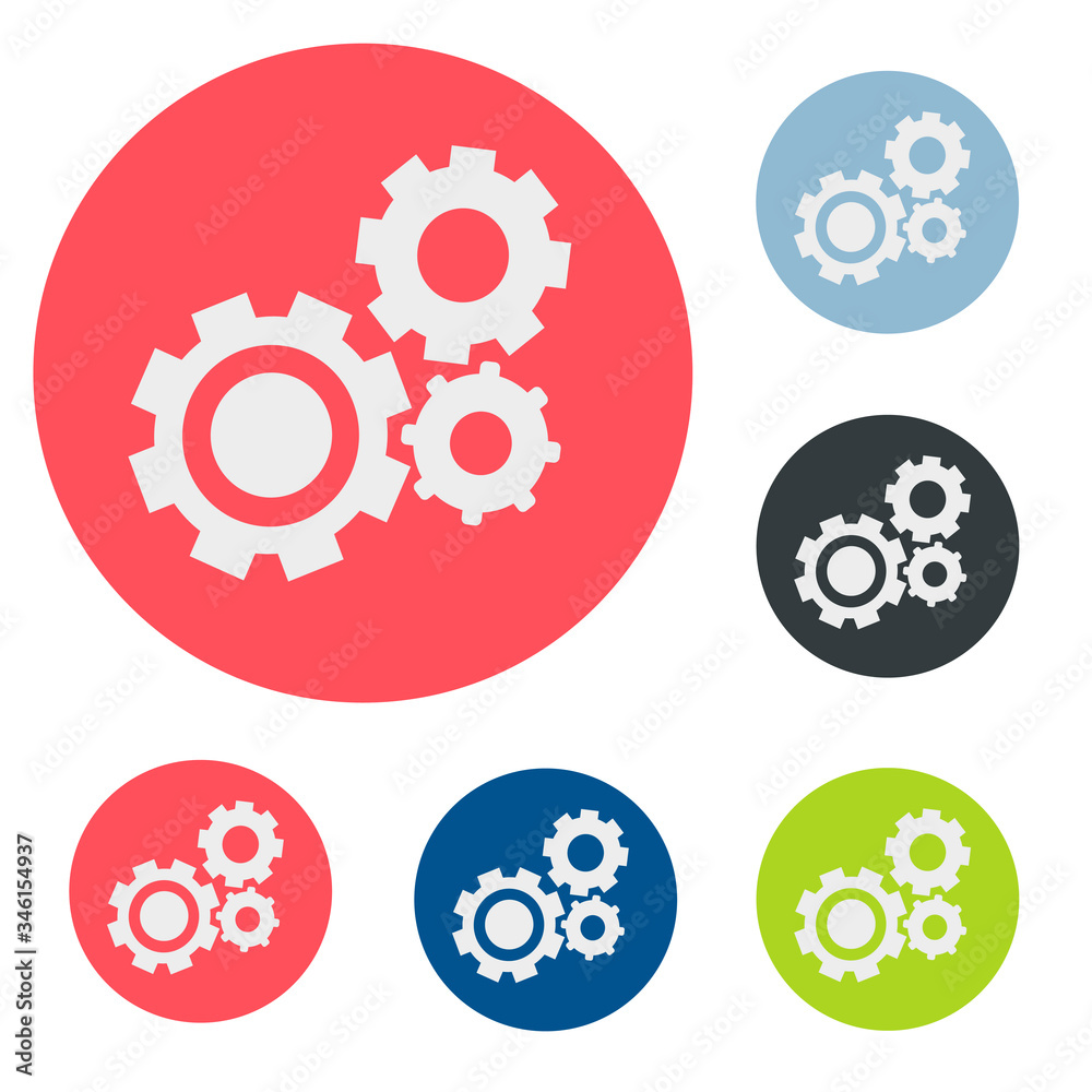 Simple flat gear illustration. Repair icon, breakdown Simple flat gear illustration. Repair icon, breakdown