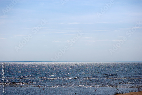 Baltic sea gulf of Finland in spring sunny day