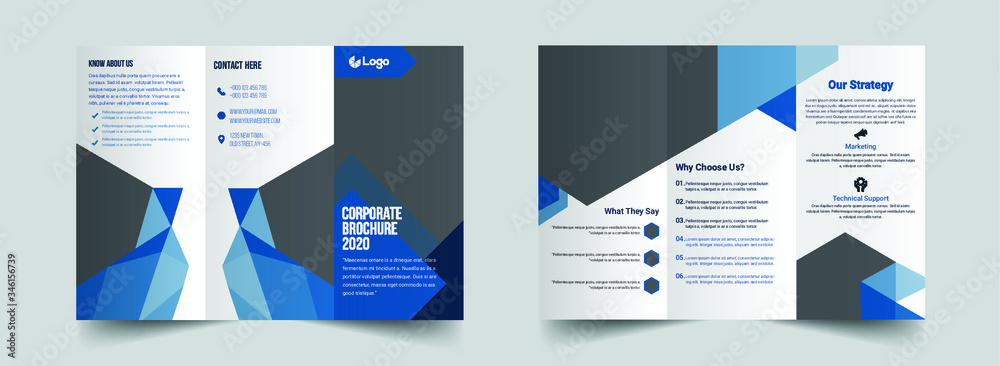 Corporate Blue Trifold Brochure Design Corporate Blue Trifold Brochure Design