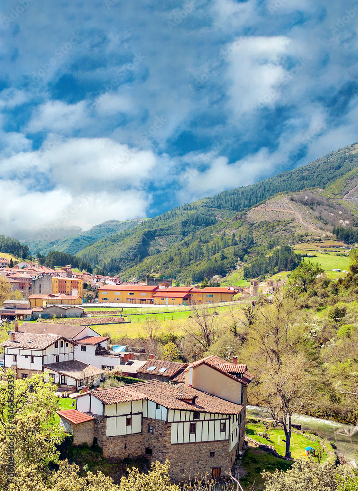 Potes village in the north of Spain Potes village in the north of Spain