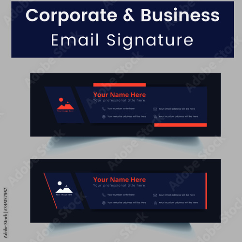 Professional Personal Corporate Business email signature Template layout design