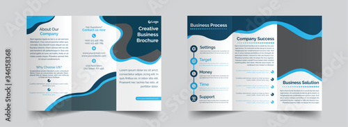 Creative Blue Trifold Brochure Design