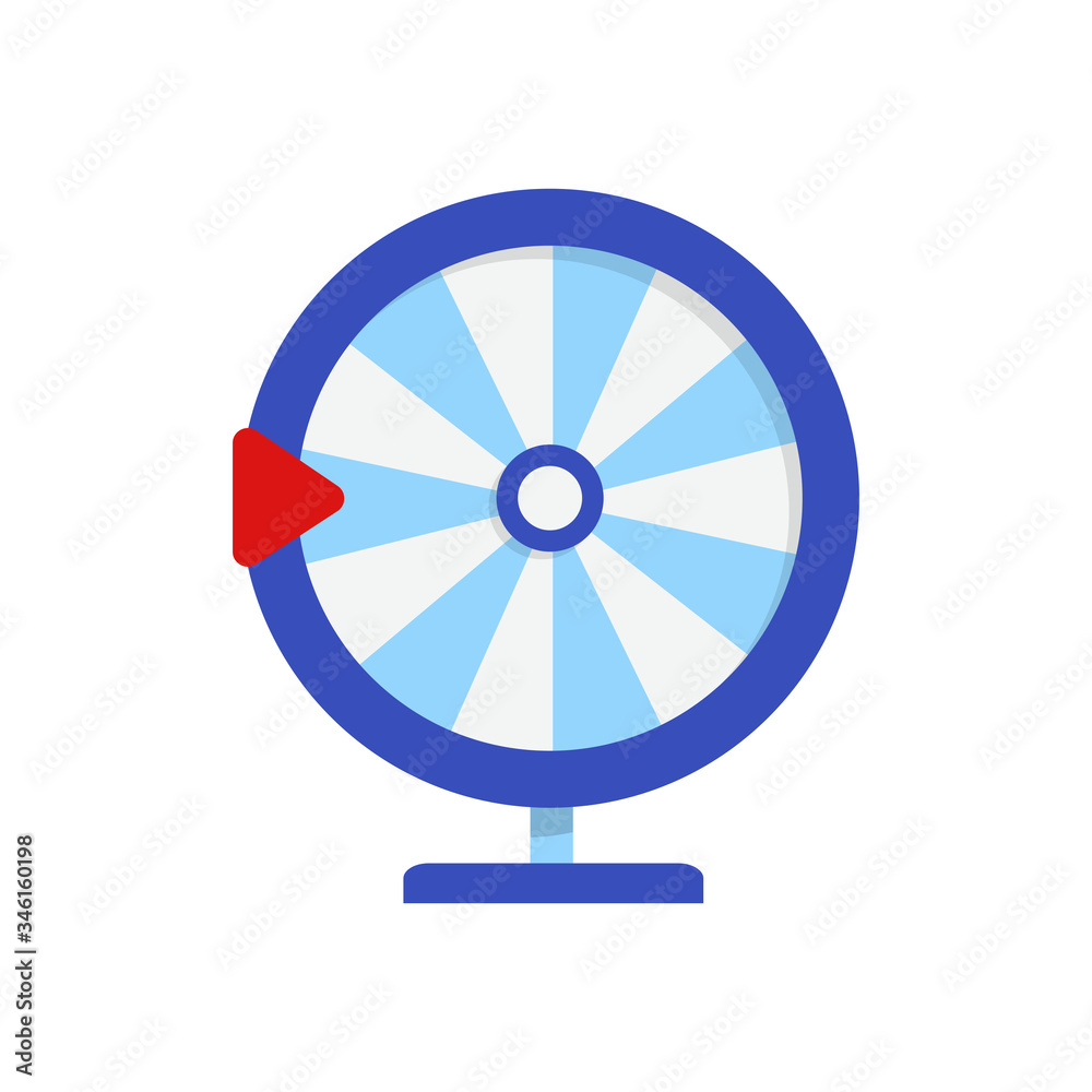 Blue fortune wheel with red arrow illustration. Game, gambling, luck. Casino concept. illustration can be used for topics like casino, circus, entertainment Blue fortune wheel with red arrow illustration. Game, gambling, luck. Casino concept. illustration can be used for topics like casino, circus, entertainment