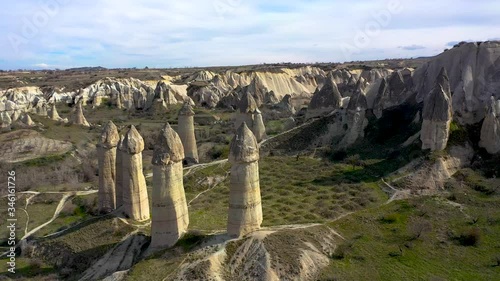 Fairy chimneys, Cappadocia in Nevşehir is located in Turkey. photo