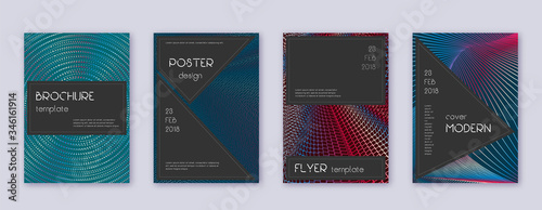 Black brochure design template set. Red abstract l