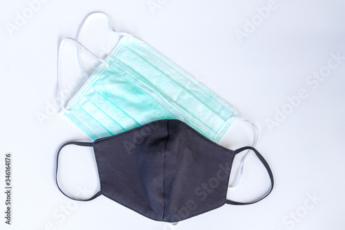 image of cloth face mask homemade for protection Covid-19 for hygiene even for pollution, isolated background.