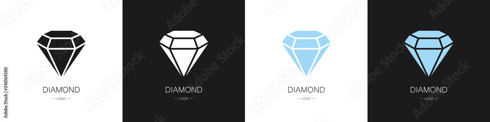 Set of diamonds logos. Collection. Modern style. Vector illustration.
Set of diamonds logos. Collection. Modern style. Vector illustration.