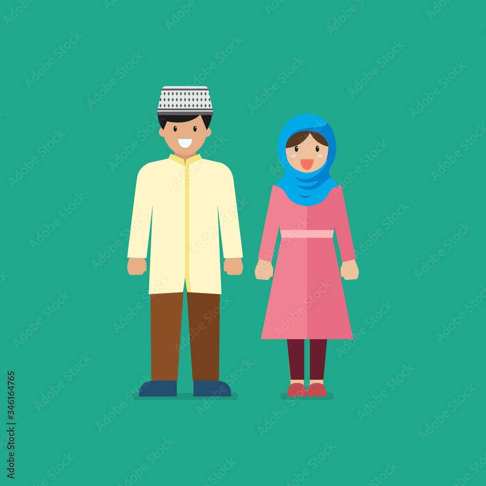 Muslim man and woman Muslim man and woman