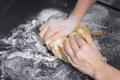 woman make dough for bakery