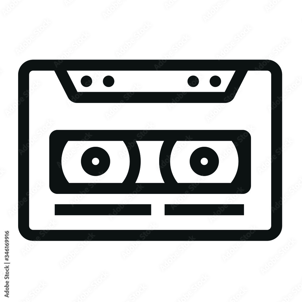 vhs tape black icon on white background vhs tape black icon on white background