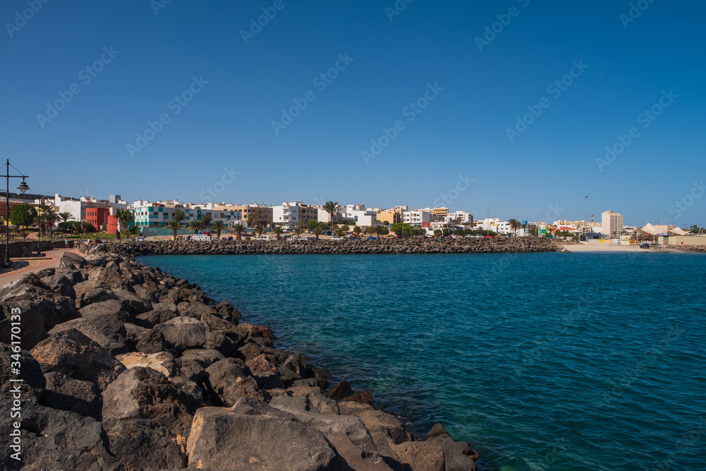 Port of Puerto del Rosario. Fuerteventura island. Spain. October 2019