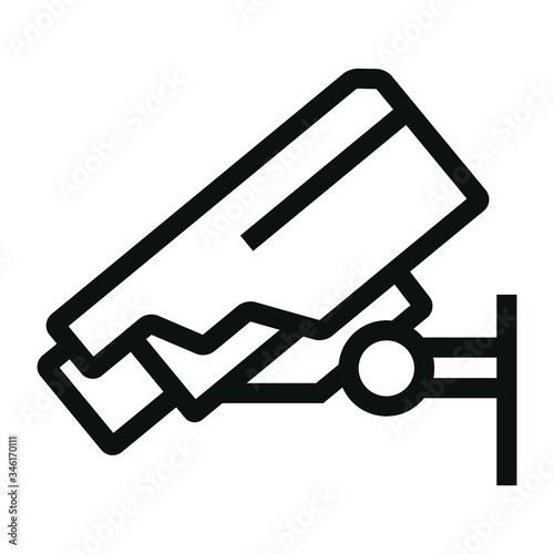 security camera black icon on white background