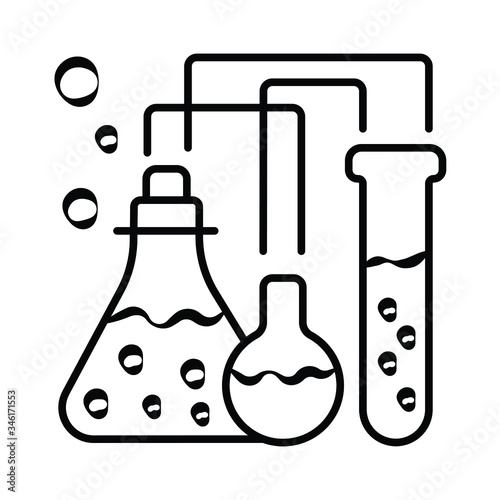laboratory tubes icon - chemistry and science symbol - medical equipment - scientific education