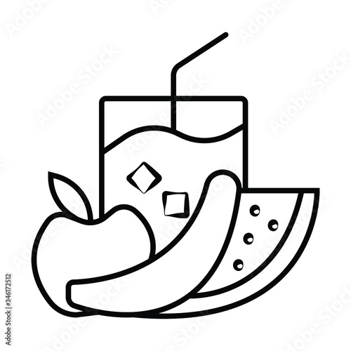 Multifruit drink icon vector illustration