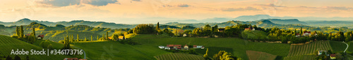 Panorama of vineyards hills in south Styria, Austria. Tuscany like place to visit. photo