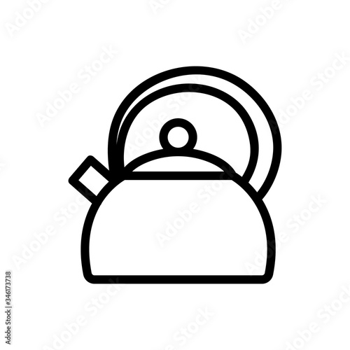 teapot with protective round handle icon vector. teapot with protective round handle sign. isolated contour symbol illustration