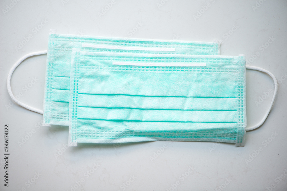 Doctor mask and corona virus protection on floor Doctor mask and corona virus protection on floor