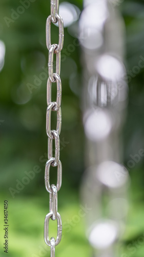 Chain made of metal steel iron link for connection and linkage concept