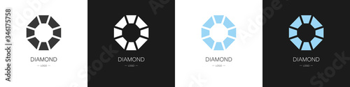 Set of diamonds logos. Collection. Modern style. Vector illustration. 