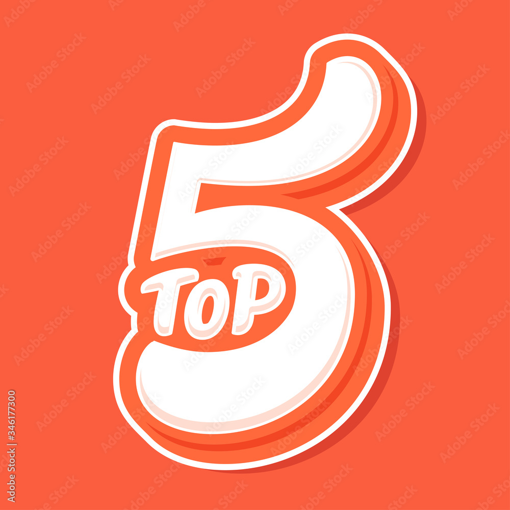 Top 5. Vector icon. Hand-drawn vector illustration. Top 5. Vector icon. Hand-drawn vector illustration.