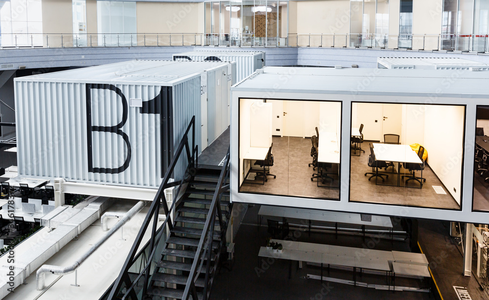 View on rooms for business workers, creative loft interior View on rooms for business workers, creative loft interior