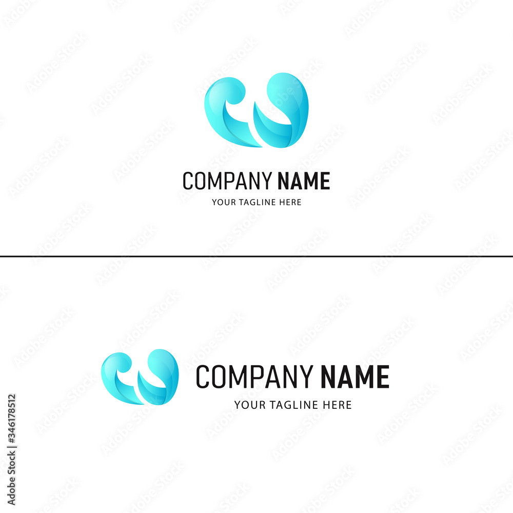 Obraz premium Colorful Abstract W Logo Design. Gradient Style Company Logo