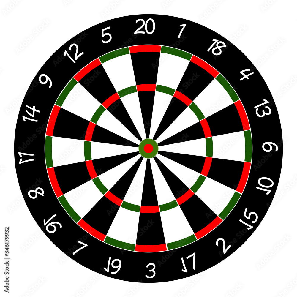 Dart board. Professional game design vector illustration
Dart board. Professional game design vector illustration