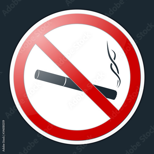 No Smoking Symbol. Prohibition Sign. Finished Sticker and Badge