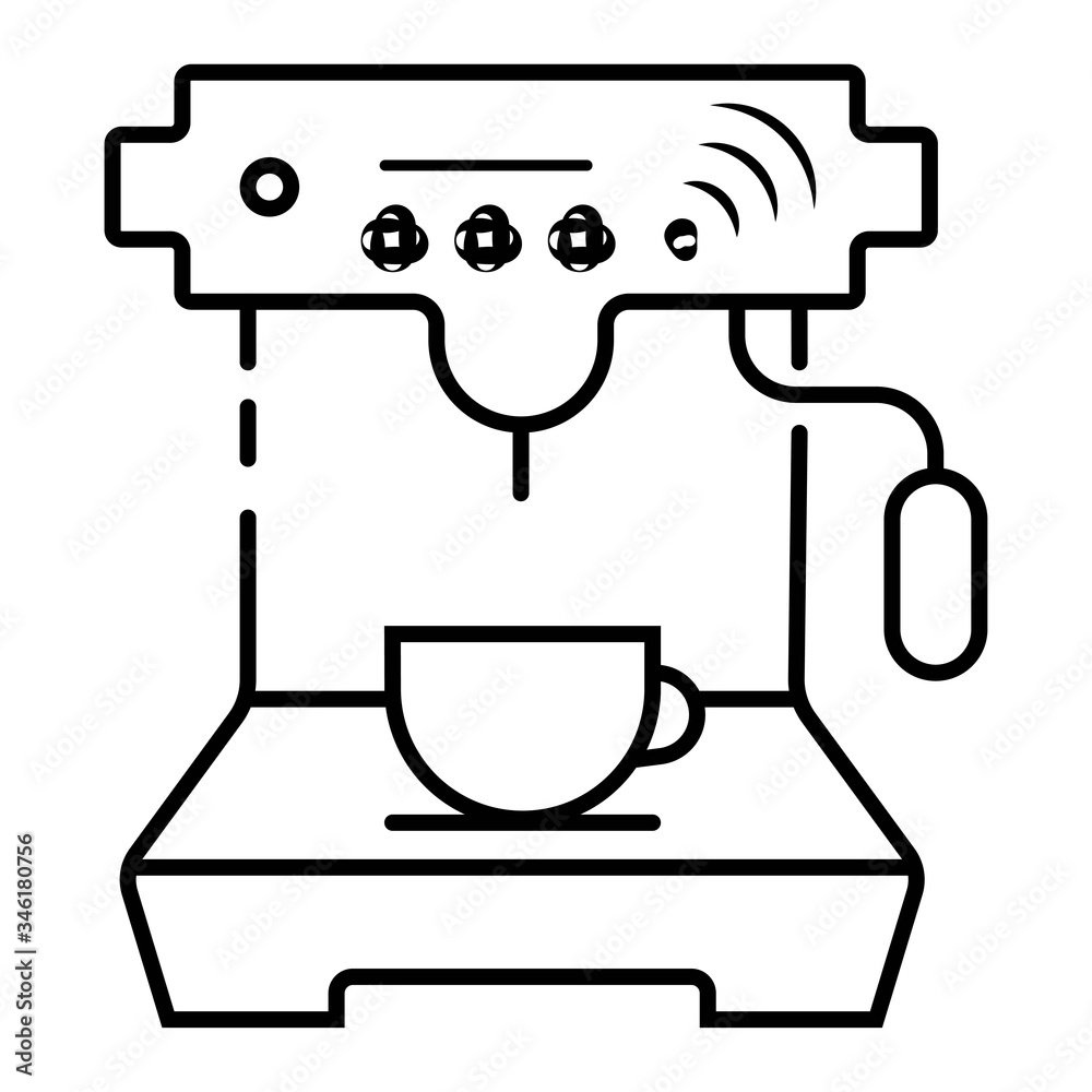 Coffee machine line icon. Hot drink Coffee machine line icon. Hot drink