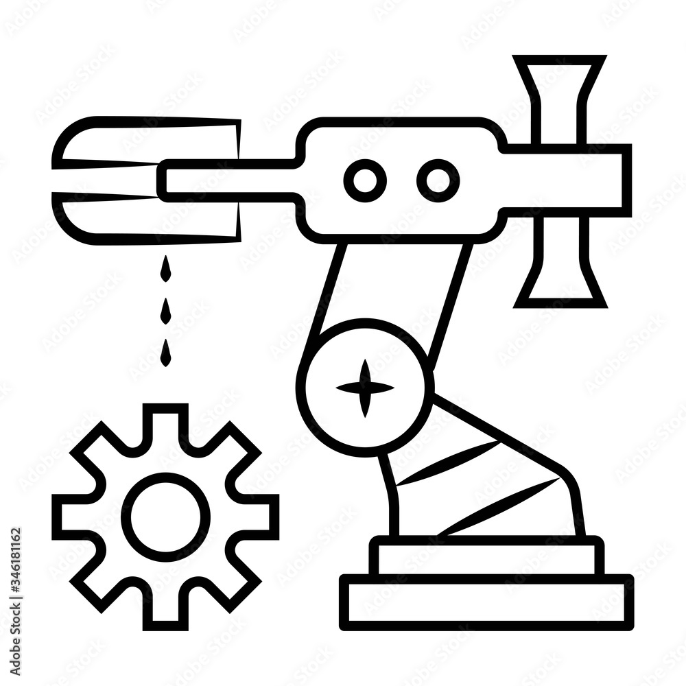 Industrial robot icon vector illustration Industrial robot icon vector illustration