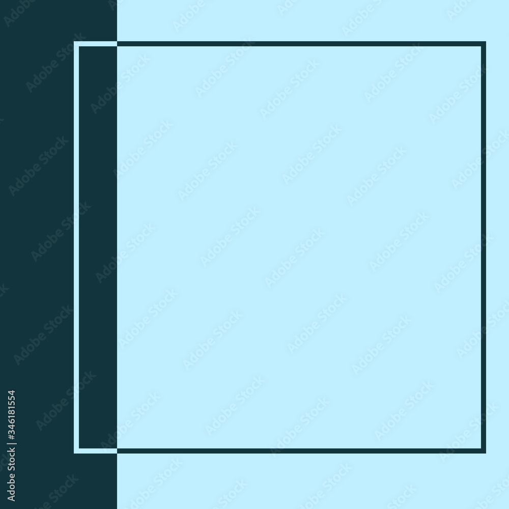 Square simple frame in flat style with place for text and photo. Vector illustration. Geometric blue background, banner for social networks. Square simple frame in flat style with place for text and photo. Vector illustration. Geometric blue background, banner for social networks.