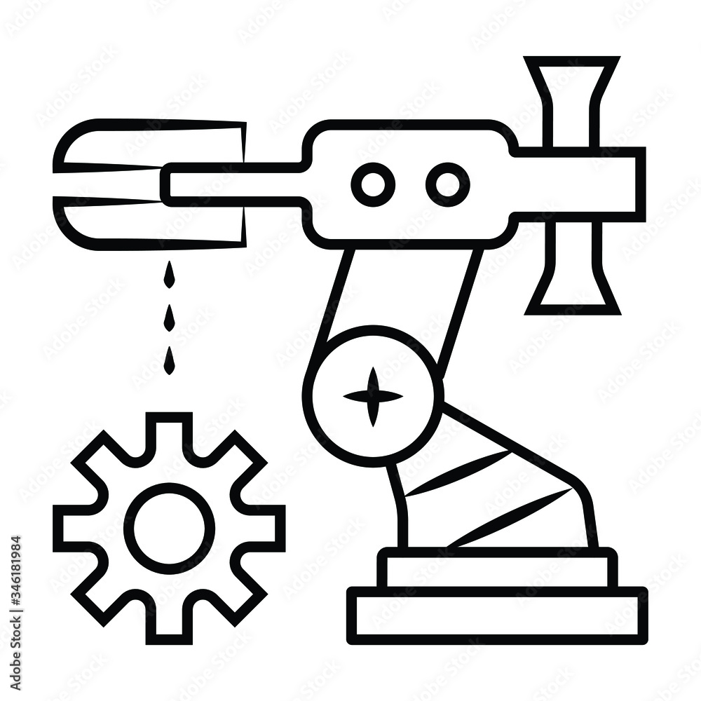 Industrial robot icon vector illustration Industrial robot icon vector illustration