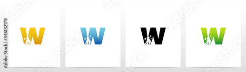 Broom On Letter Logo Design W