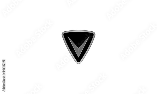 Free Download v, icon, shield, black, silver - GFXLoad