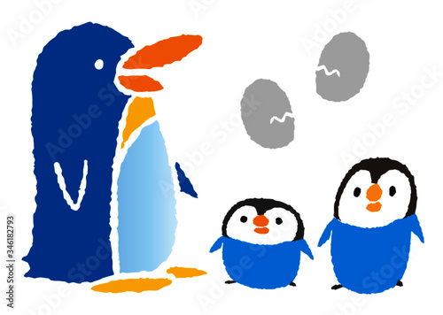 皇帝ペンギンの親子